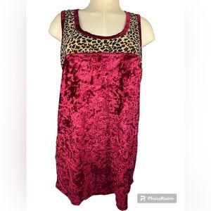 Sunshine and Rodeos Tank Top with Animal Print - Crushed Velour Women’s XL